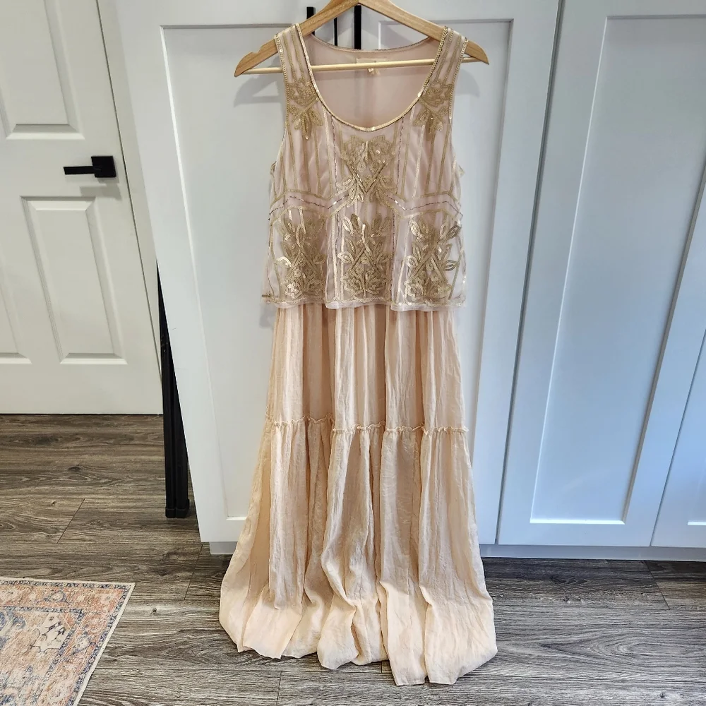 Anthropologie Ryu Maxi Sequin Boho Dress size Small - Picture 2 of 16